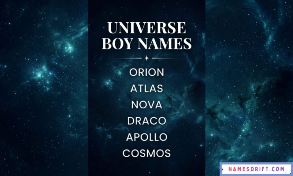 Dark galaxy image for universe-inspired boy names.