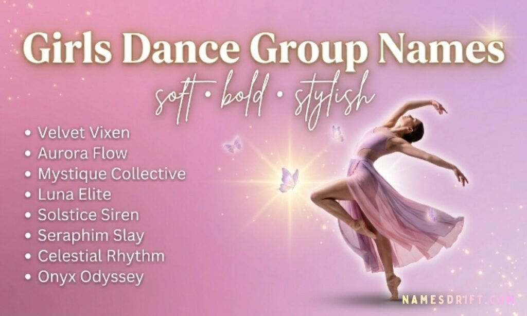 Girls dance squad image with elegant dancers and glowing feminine aesthetic