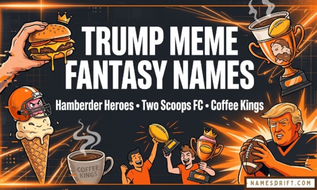 Trump meme fantasy football names graphic