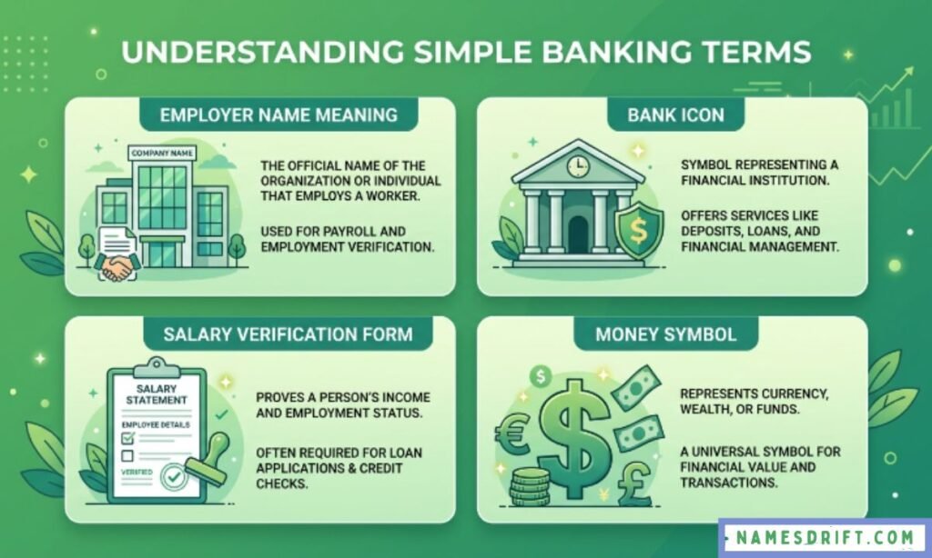 Banking and finance employer name verification illustration