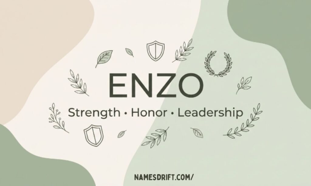 Enzo name symbolism image with leadership and strength theme