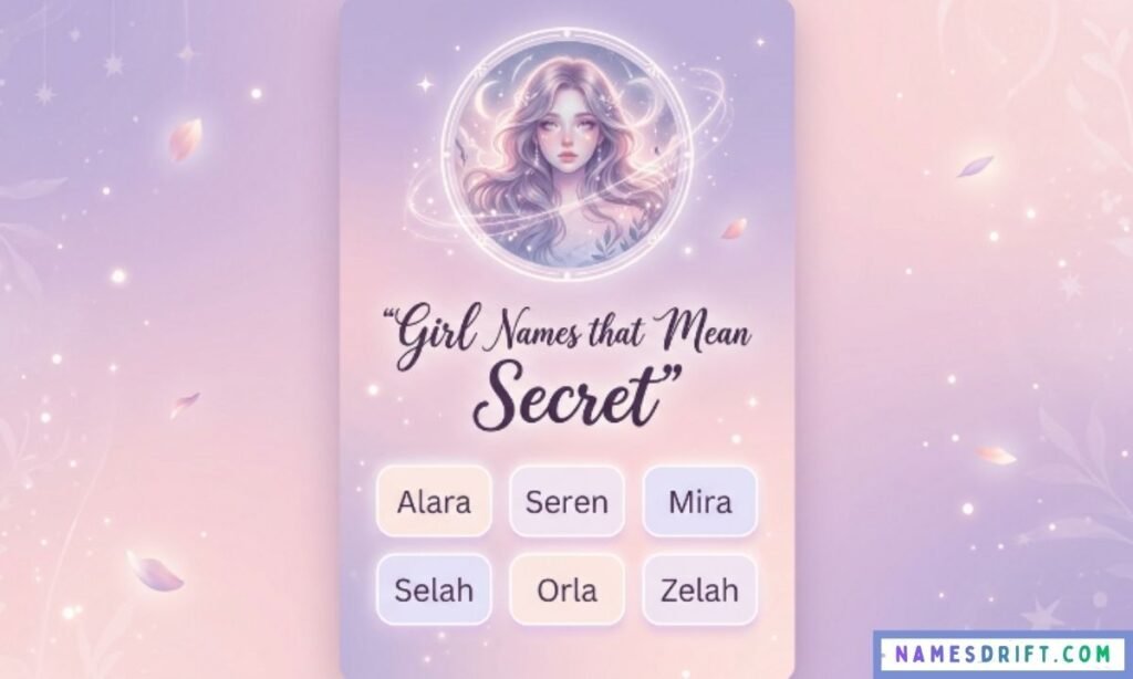Feminine aesthetic image for girl names that mean secret