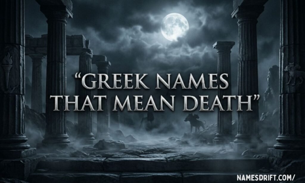 Greek mythology themed image for names that mean death