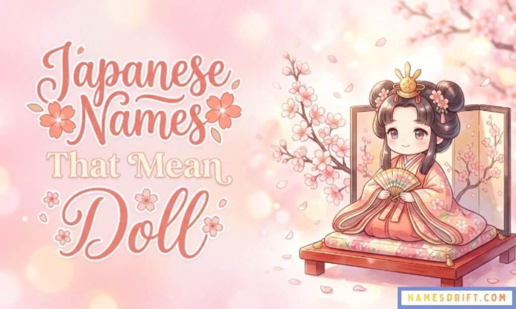 Japanese hina doll aesthetic image with cherry blossoms