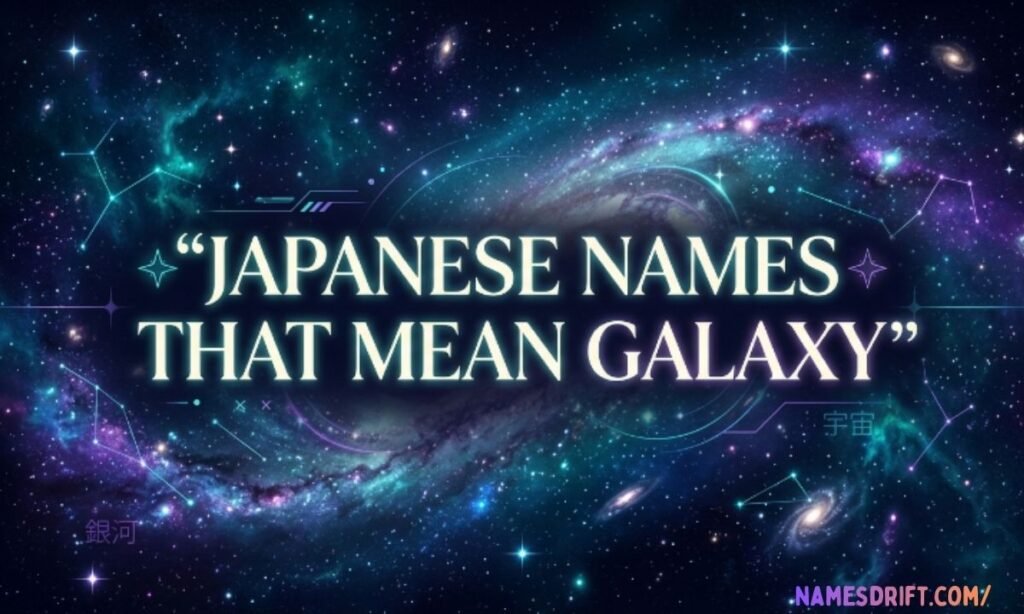 Japanese names that mean galaxy with cosmic celestial background