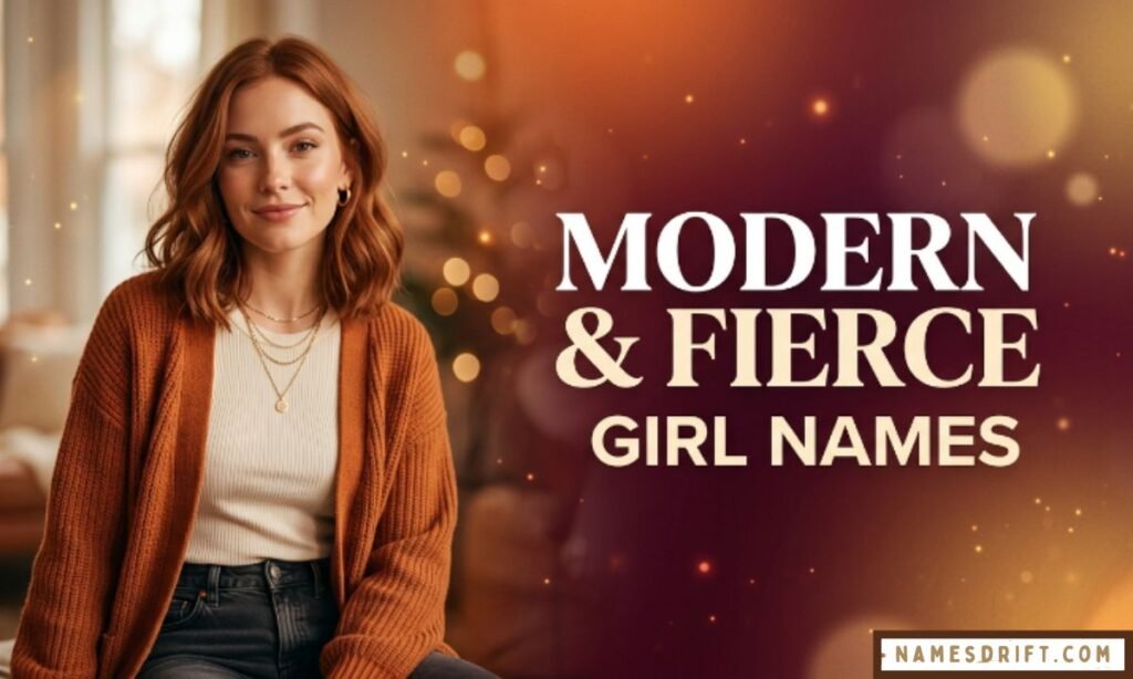 Modern stylish girl with glowing fiery aesthetic background
