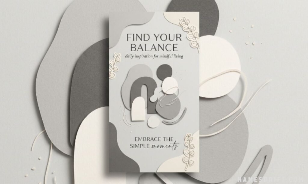 Modern and unique grey names image with minimalist aesthetic design