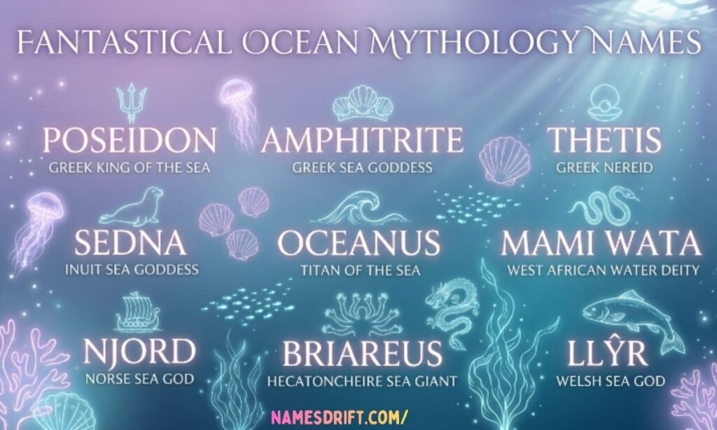 Mythical ocean names with fantasy underwater aesthetic