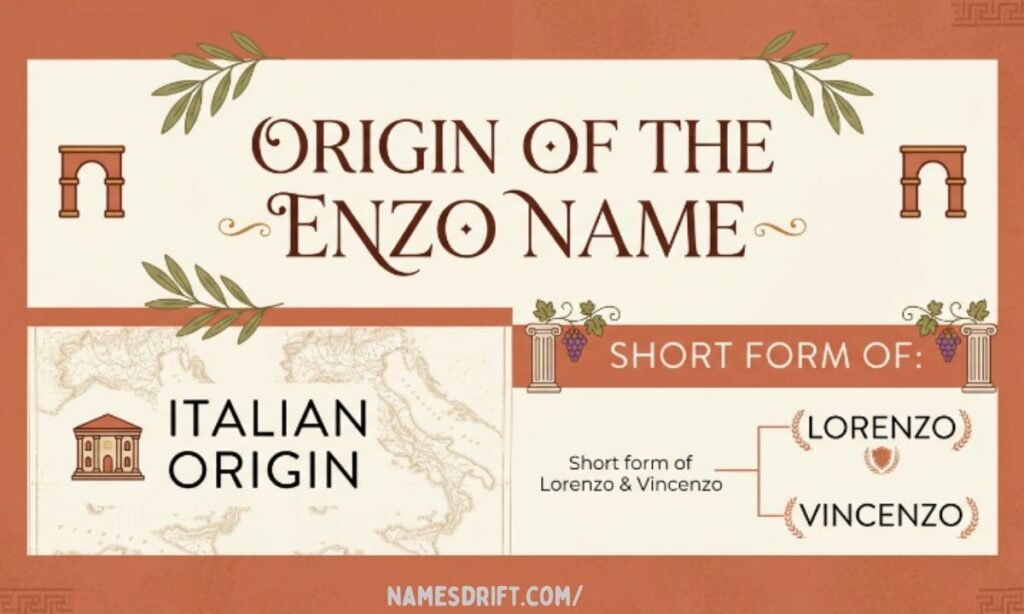 Italian origin themed image for the name Enzo
