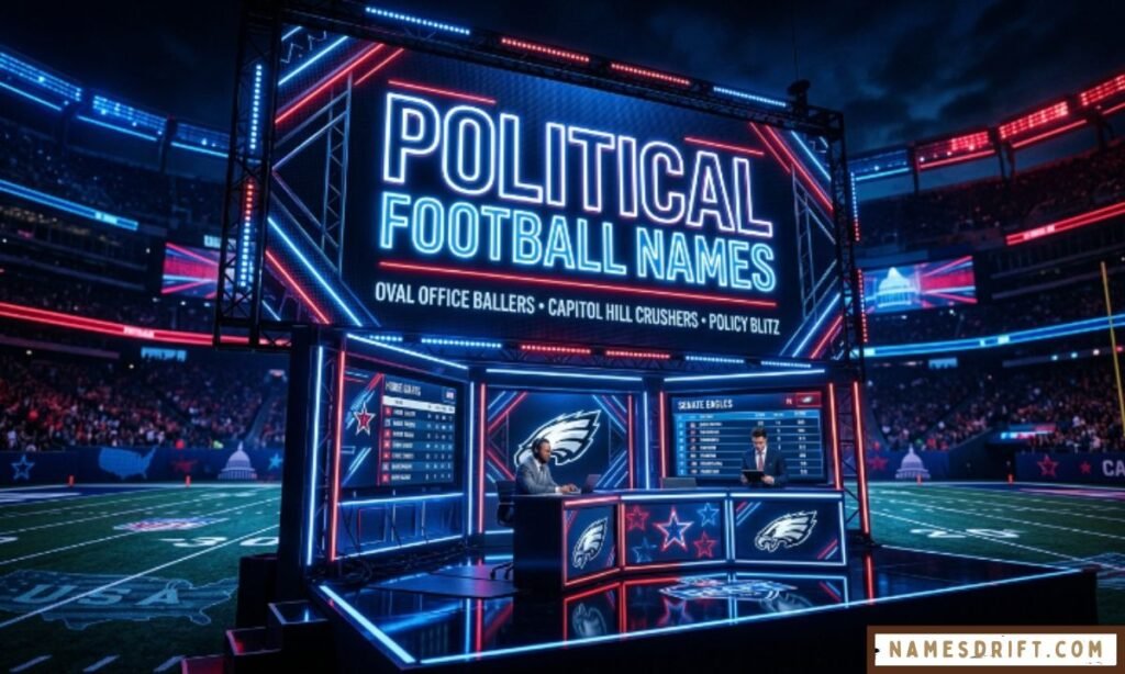 Political fantasy football names graphic