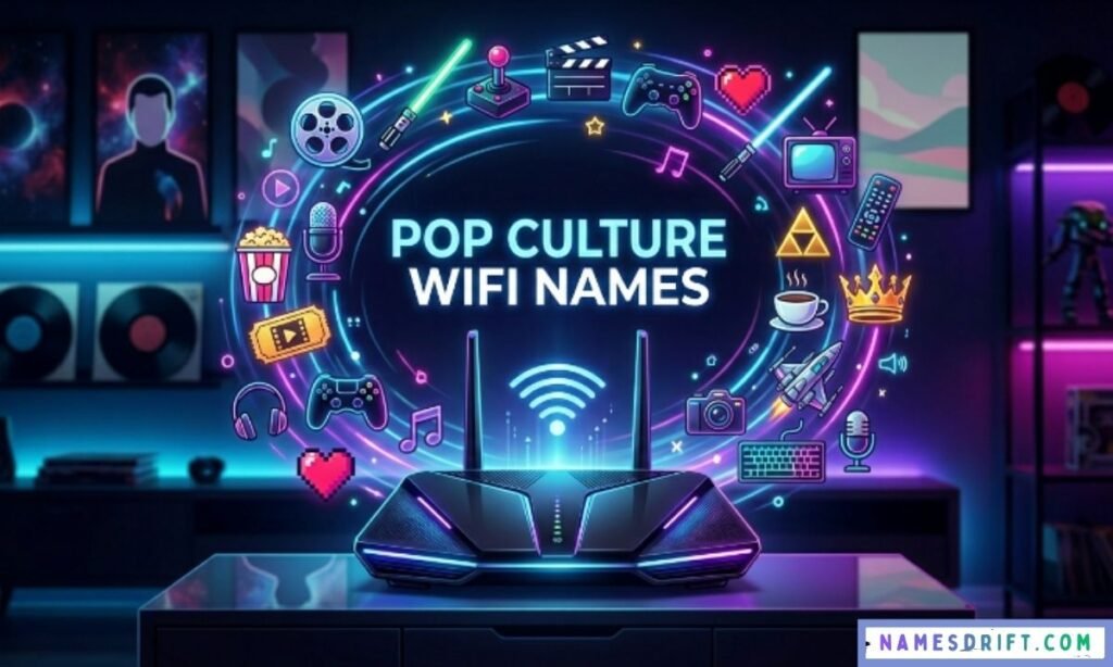Pop culture inspired funny WiFi names with entertainment theme