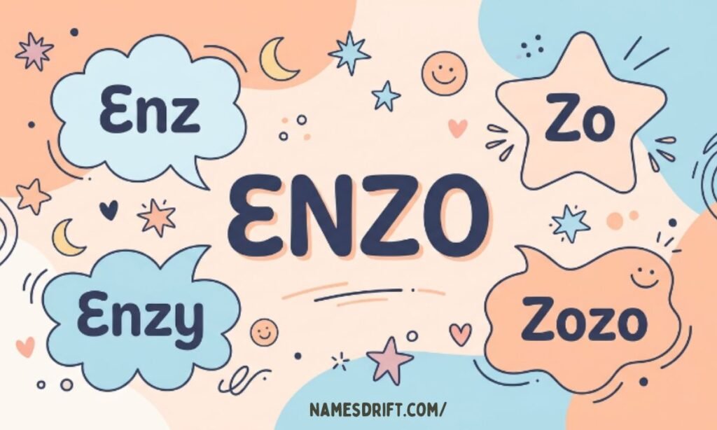 Cute nickname image for the name Enzo with playful typography