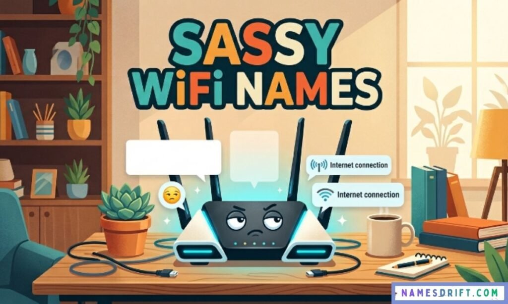 Sarcastic and sassy funny WiFi names illustration