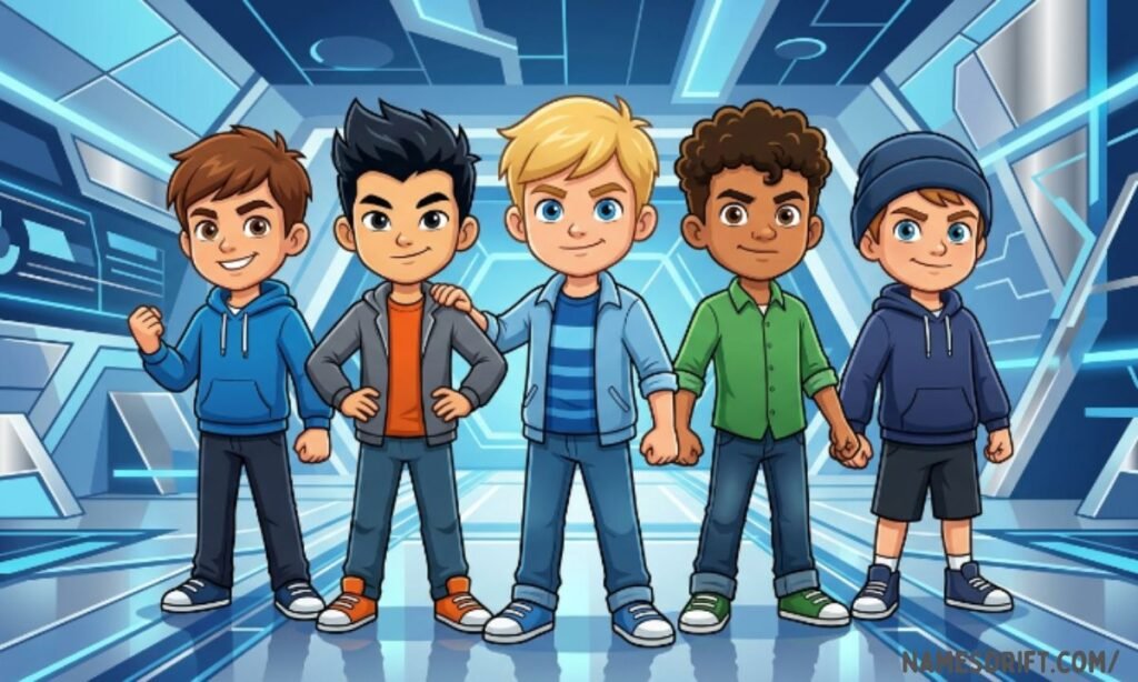 Cartoon boys representing sacrifice-inspired names
