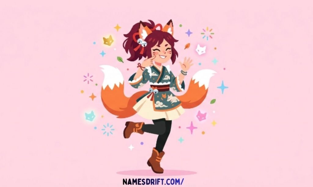 Cartoon female trickster character representing clever and mischievous girl names
