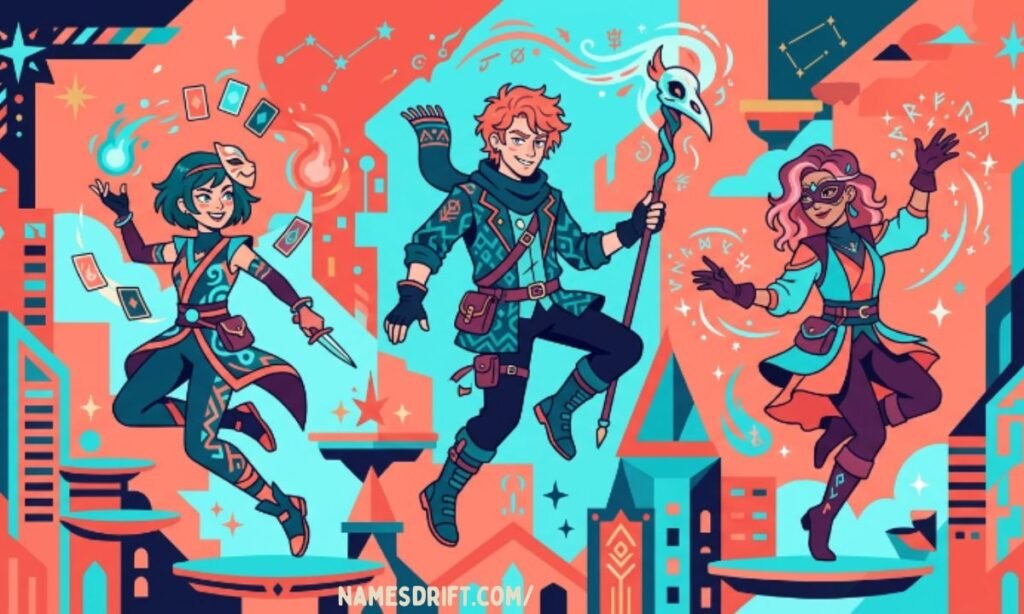Modern fantasy characters representing unique mischievous names
