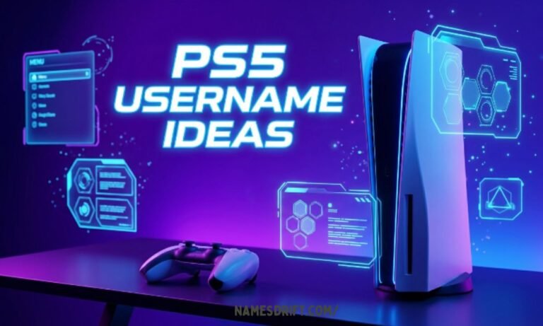 Futuristic PS5 username ideas featured image with neon gaming setup and controller