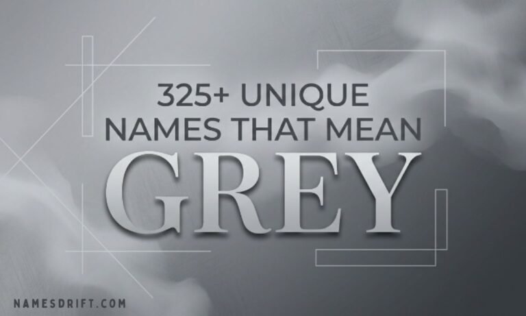 Minimal featured image for names that mean grey guide with bold grey typography
