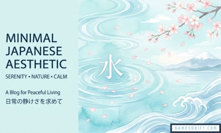 Beautiful Japanese names meaning water featured image with ocean-inspired aesthetic background
