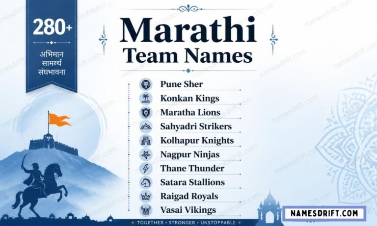 Creative Marathi team names list for sports, WhatsApp groups, and teams