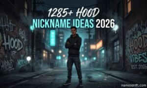 1285+ Hood Nickname Ideas 2026 feature image with stylish hoodie character.