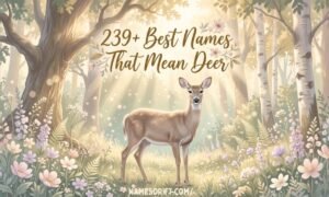 Graceful deer in a peaceful forest representing names that mean deer