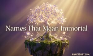 Names That Mean Immortal featured image with glowing eternal tree and fantasy atmosphere