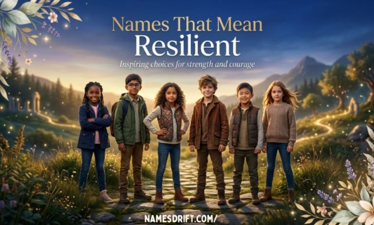 Names That Mean Resilient featured image with strong and confident characters