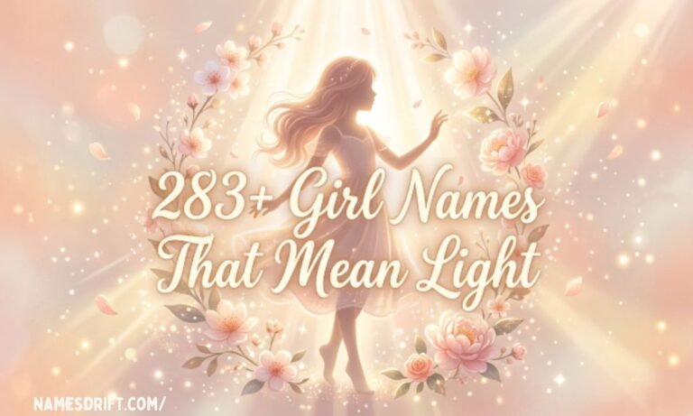 283+ girl names that mean light with radiant floral and glowing aesthetic