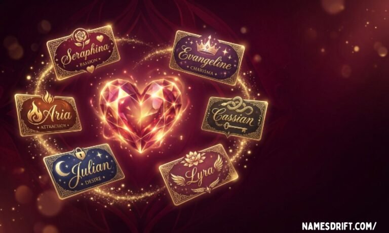 Names That Mean Lust featured image showing passion-inspired fantasy name elements with a luxury crimson background