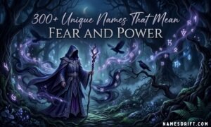 300+ unique names that mean fear and power featured image with mysterious fantasy character