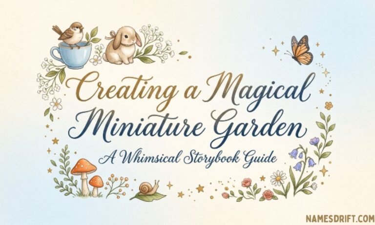 Names that mean small with cute miniature elements and elegant typography.