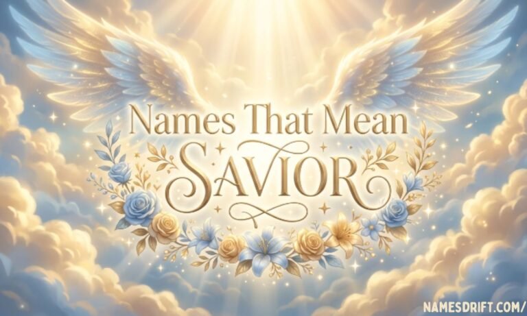 Names That Mean Savior featured image with golden light and guardian theme