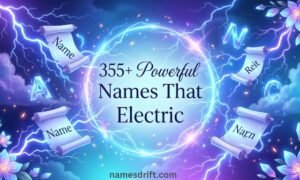 Powerful names that mean electric featured image with lightning-inspired design