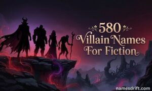 Dark fantasy villain characters with intimidating villain names theme