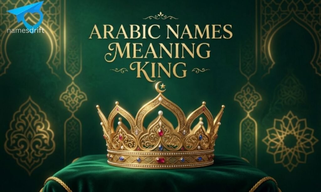 Arabic royal names represented with an elegant golden crown