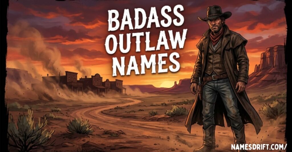 Badass outlaw names western gunslinger illustration

