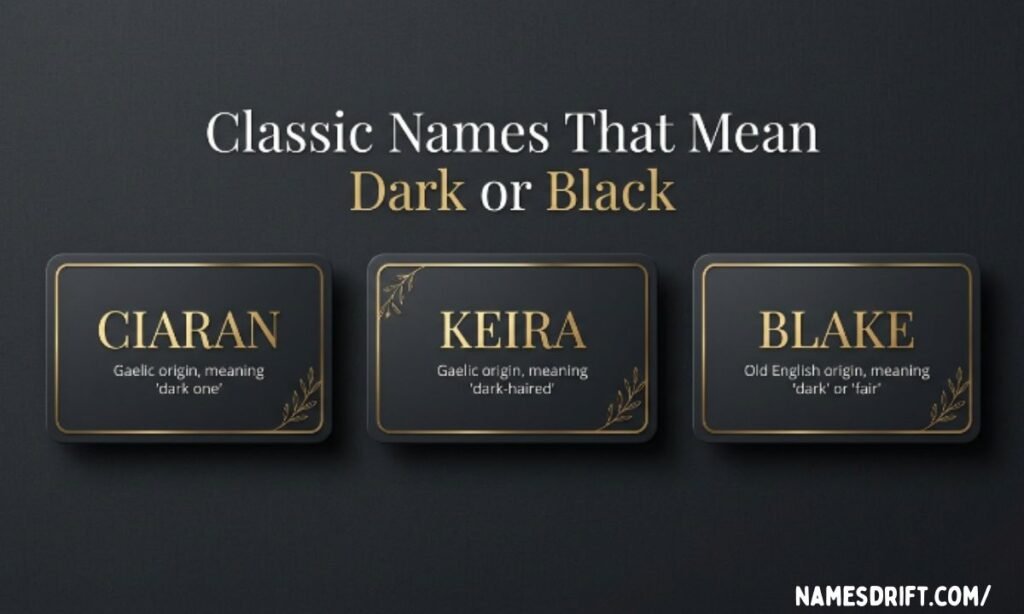 Names That Mean Dark classic black and dark names