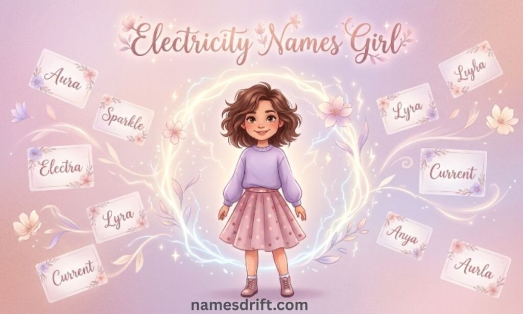Electricity names for girls with feminine electric energy theme
