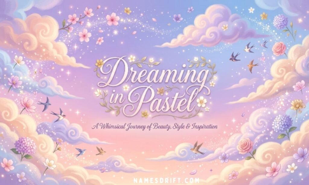 Dreamy pastel sky illustration representing feminine sky-inspired names.