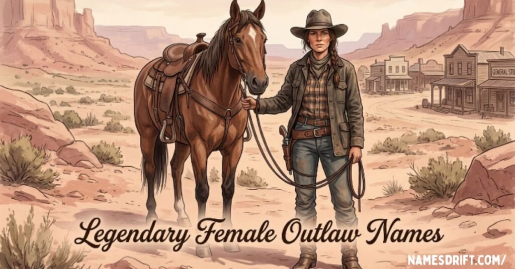 Legendary female outlaw names western cowgirl character image
