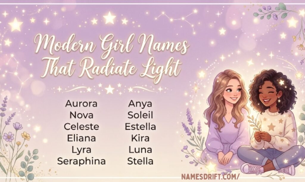 Modern girl names inspired by light and brightness
