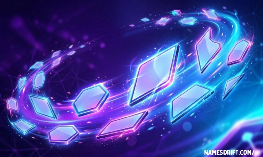 Modern names that capture passion and magnetism displayed in a futuristic fantasy-inspired design
