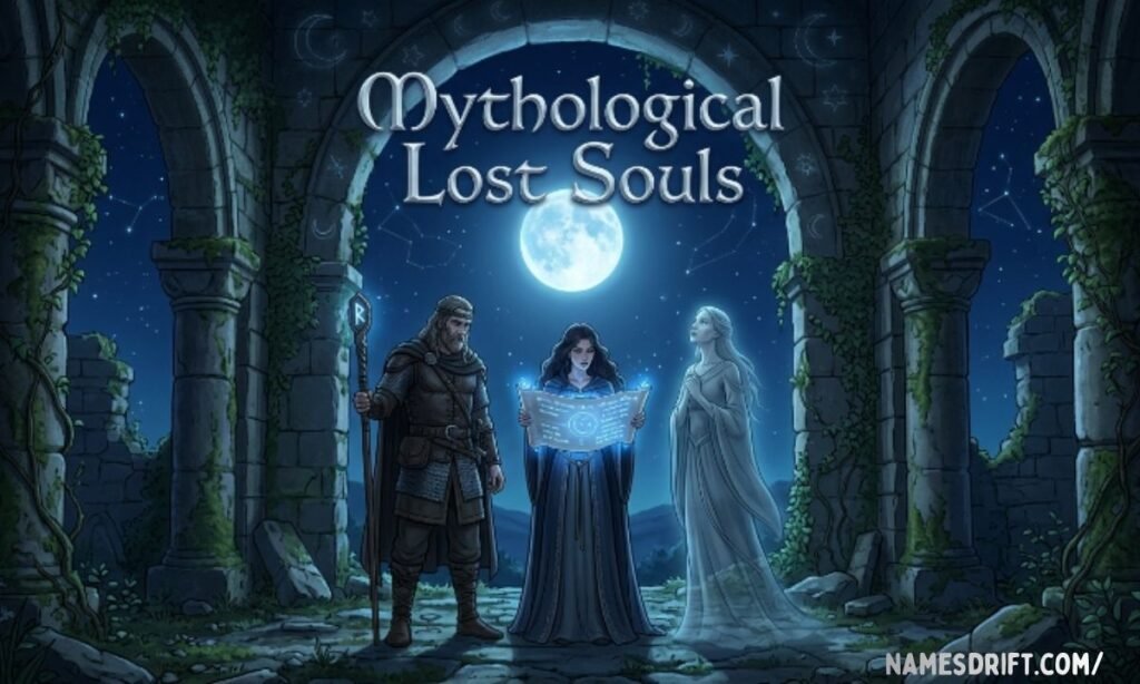 Mythological characters representing lost journeys and legendary stories