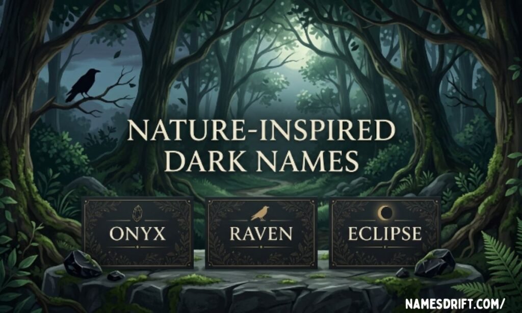 Names That Mean Dark inspired by nature and shadows