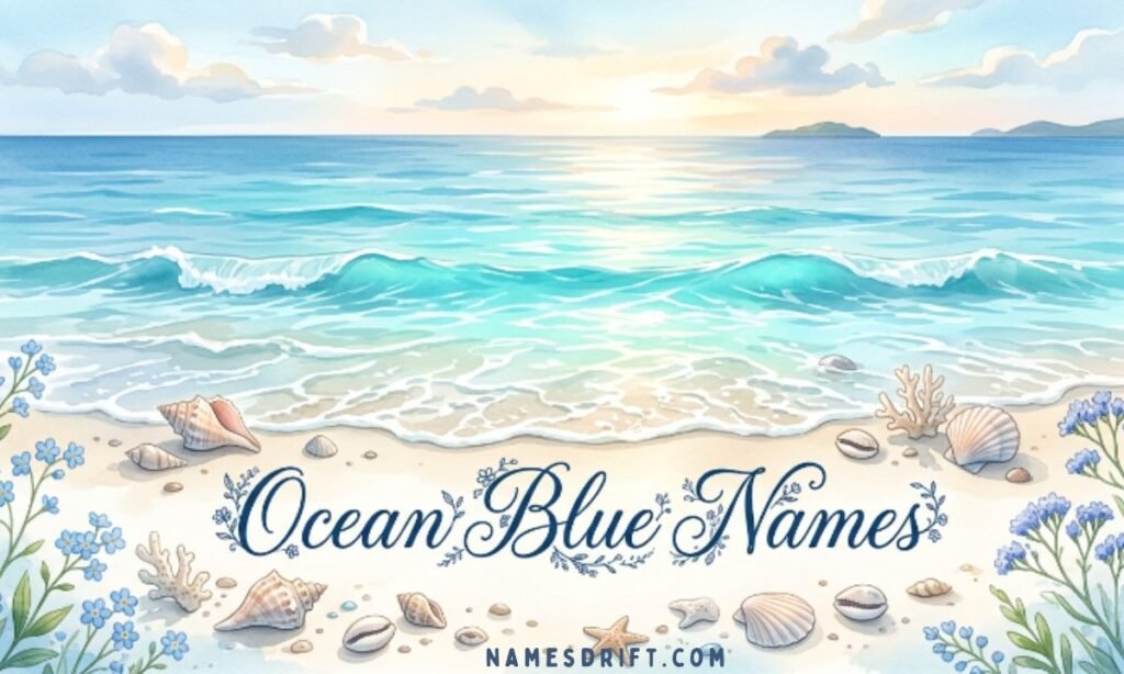 Ocean-themed illustration representing blue names inspired by the sea.
