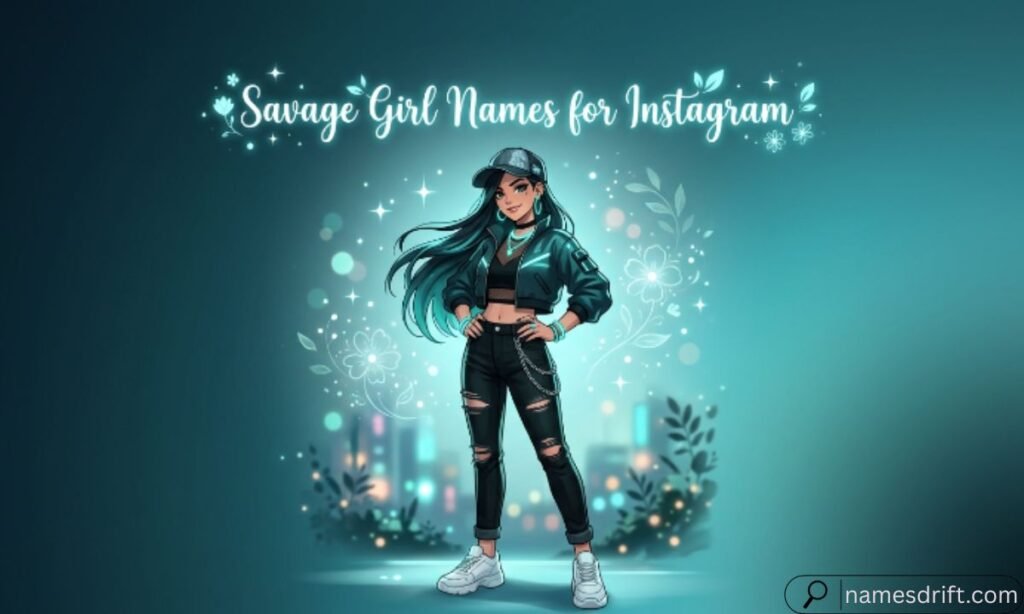 Savage girl names for Instagram anime-style illustration

