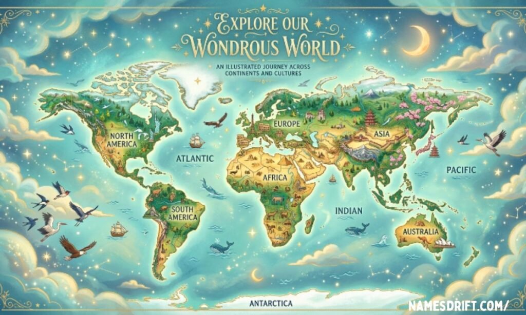 World-inspired sky illustration showing global sky-related names.