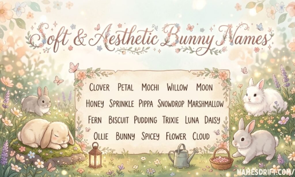 Dreamy rabbit surrounded by flowers and soft pastel colors
