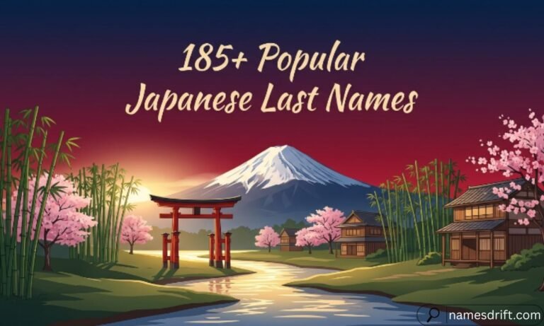 185+ Popular Japanese Last Names featured image with Japanese scenery